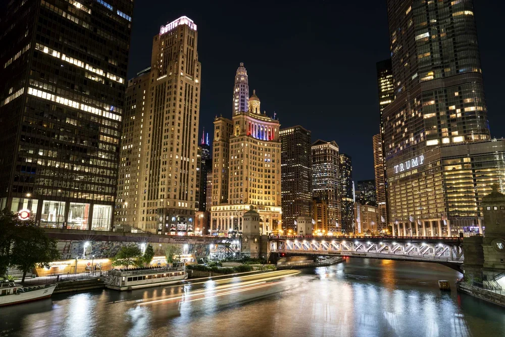 DuSable Bridge at night